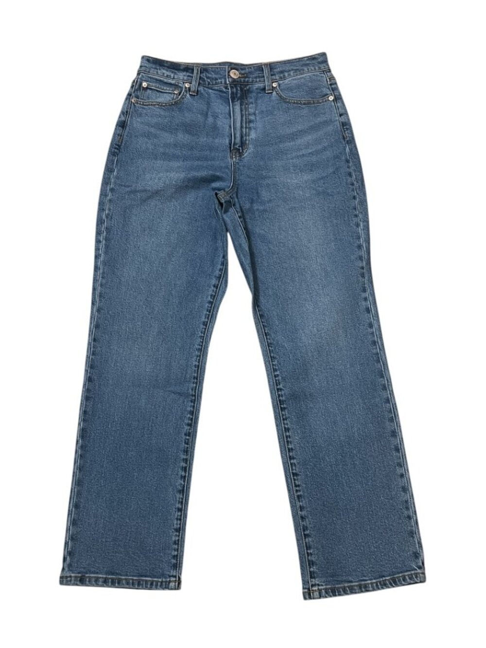 NWOT Ofluck Women’s Straight Leg Jeans Size 10 Blue High Rise Denim Pants 28x27